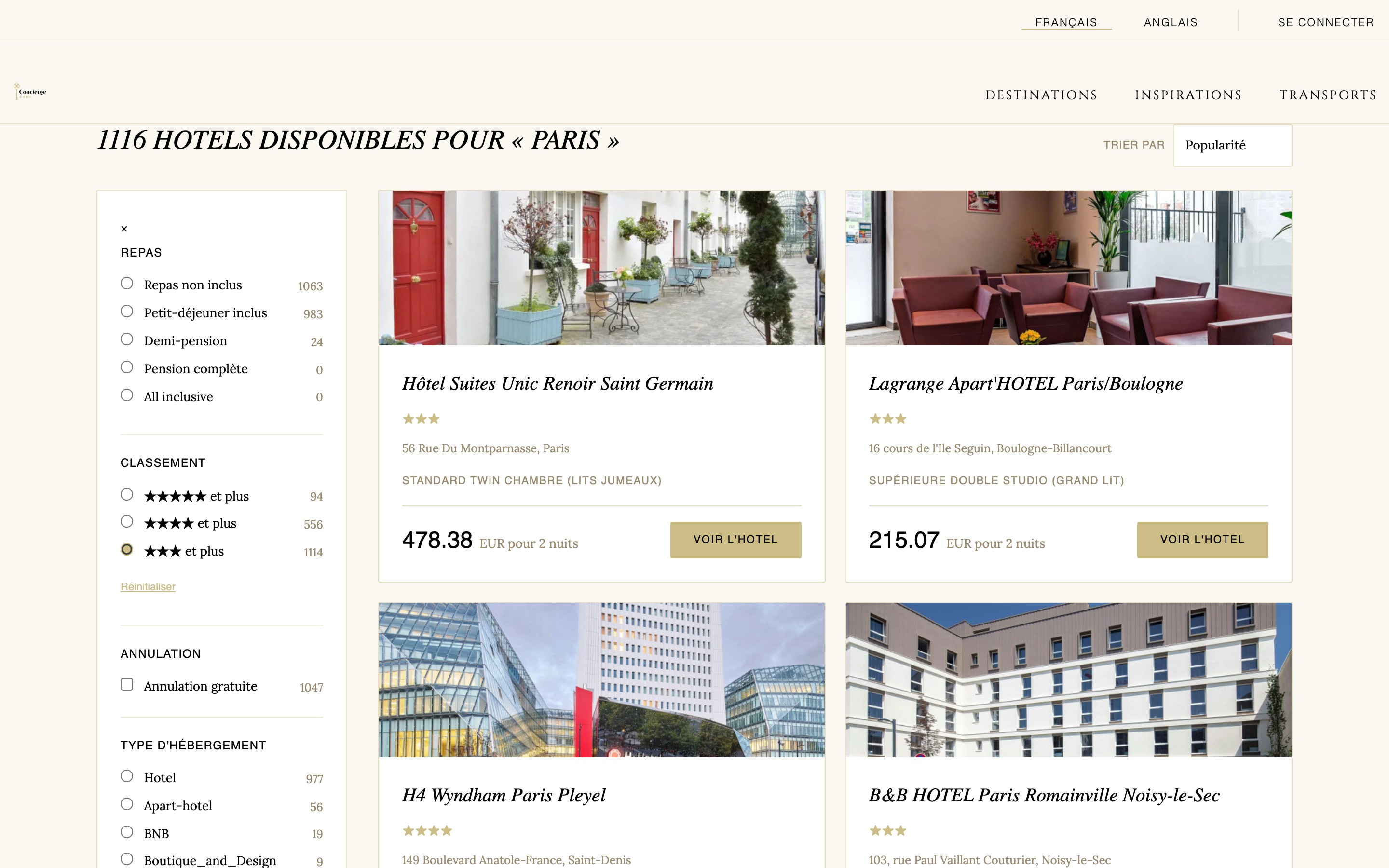 Contenido gastron&oacute;mico y de destino de Concierge Hotel