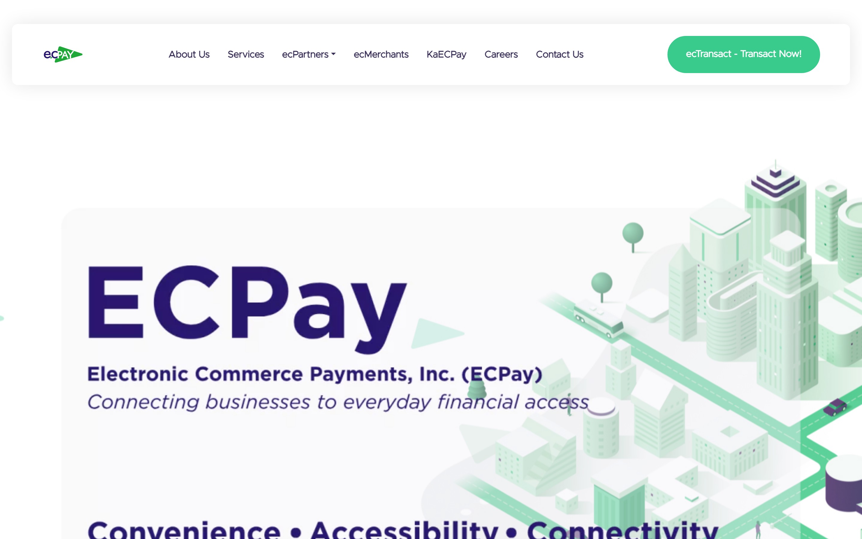 P&aacute;gina principal de la plataforma de pagos de ECPay