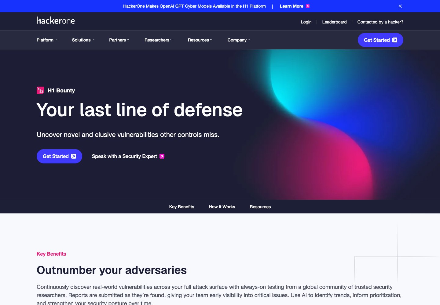 HackerOne: p&aacute;gina web de servicios de seguridad