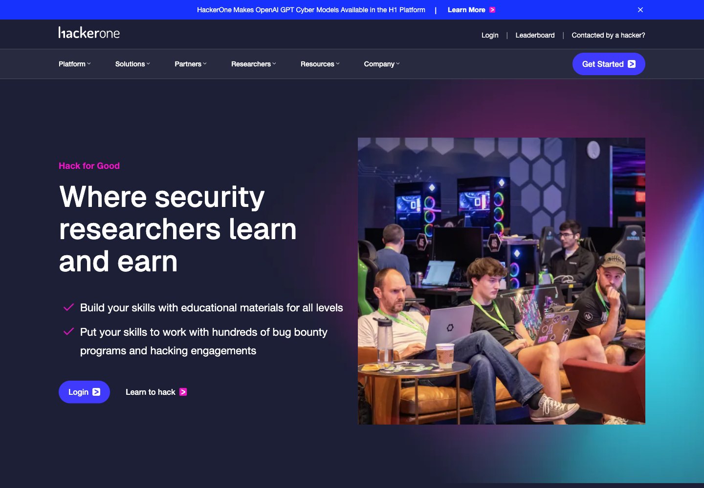 HackerOne: p&aacute;gina web de investigadores