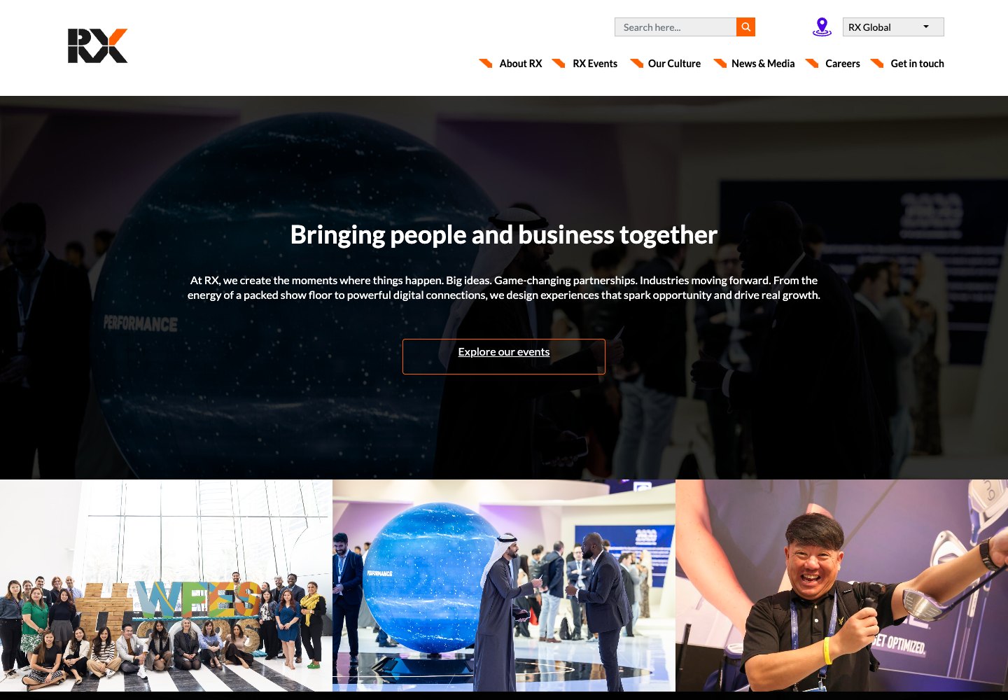 RX Global: p&aacute;gina web de marketing de eventos