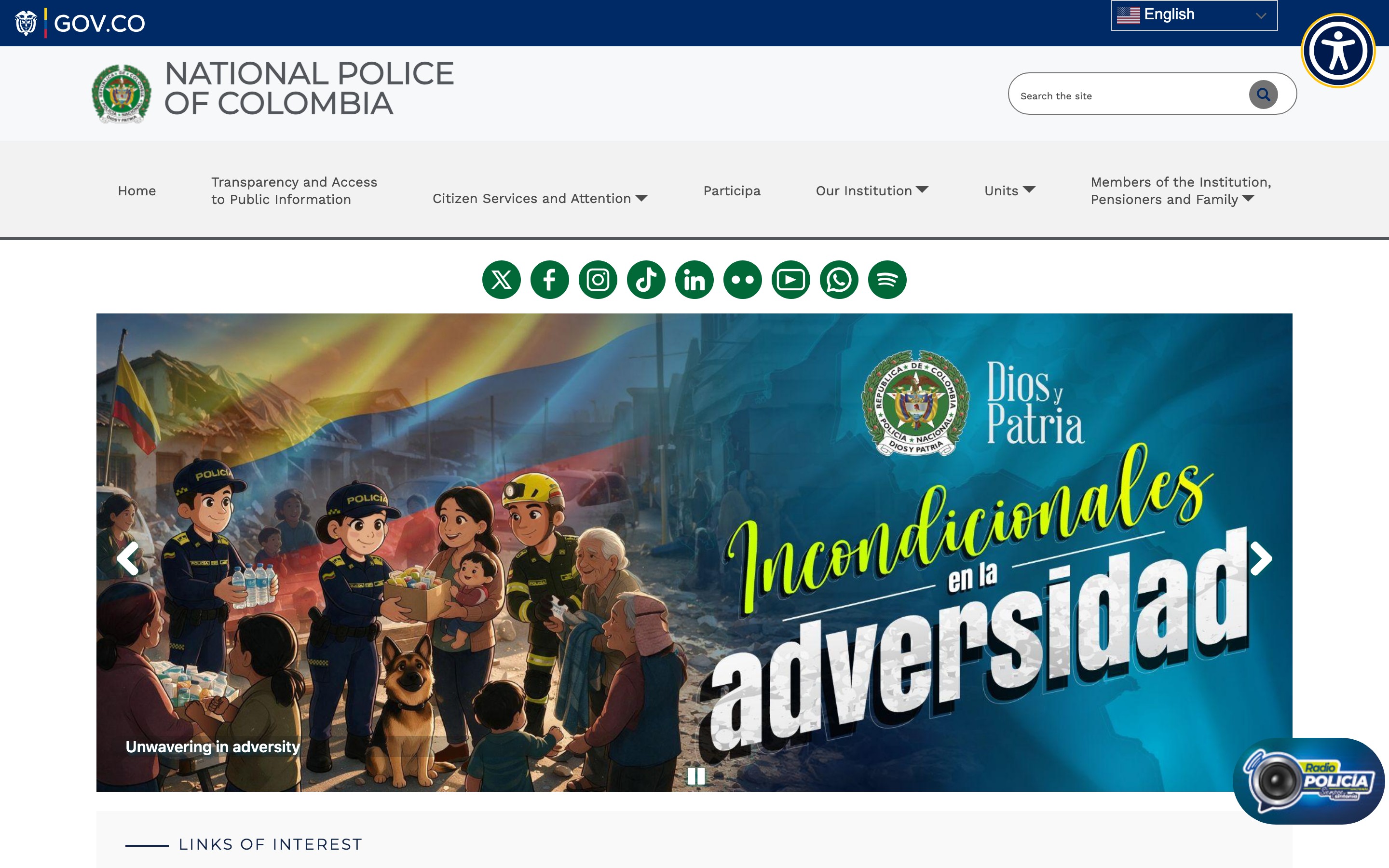 Policía Nacional de Colombia main portal