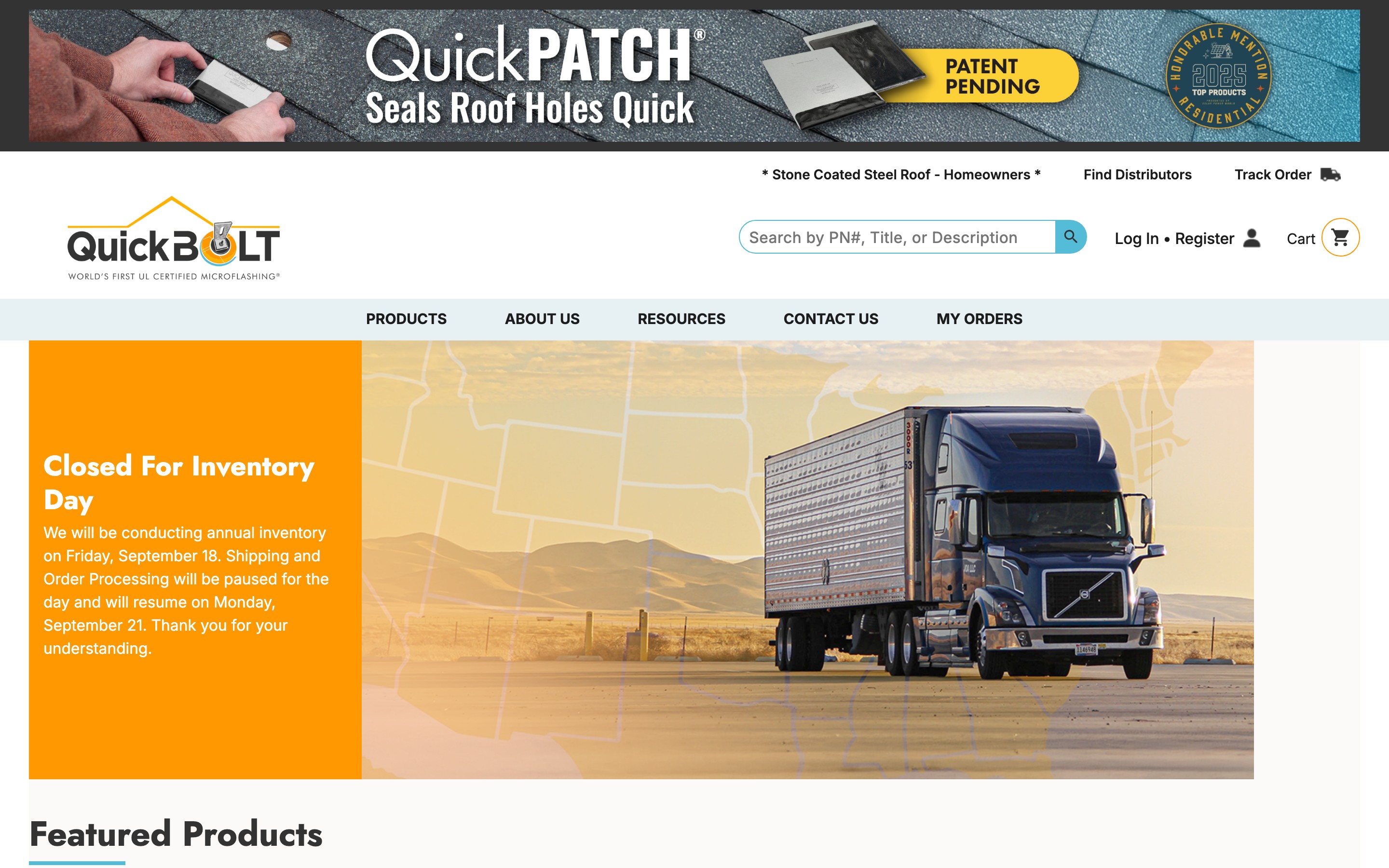 Sitio de la marca QuickBolt en la misma plataforma