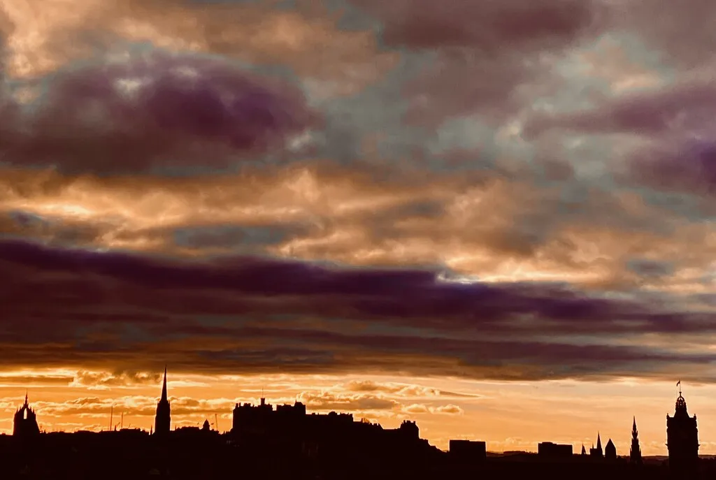 Edinburgh skyline at sunset, home of Nucleus Financial