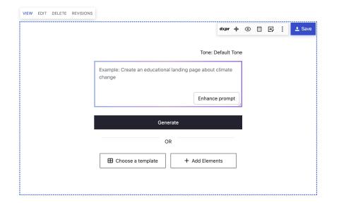 DXPR Builder AI Empty Page UI